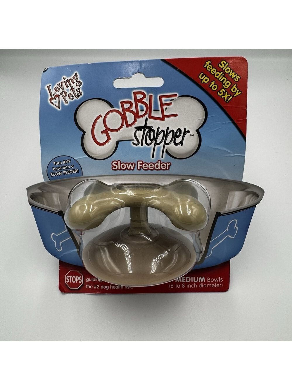 Loving Pets Slow Feeder Gobble Stopper Medium 6–8” Pet Bowl Insert